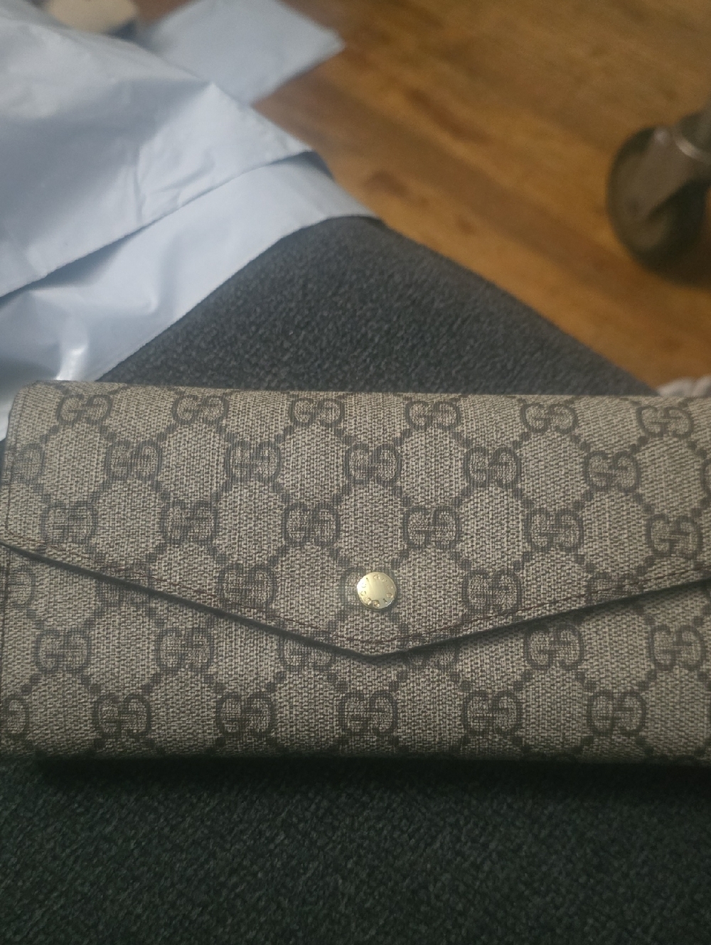 Super Canvas Envelop Wallet Monogram Classic Continental